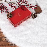 Кръгла плюшена подложка за коледно дърво елегантна украса за празничния декор