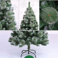 Изкуствена коледна елха с бели връхчета и шишарки !