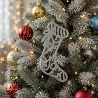 Коледна блестяща украса за елха във форма на Коледен чорап