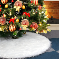 Кръгла плюшена подложка за коледно дърво елегантна украса за празничния декор