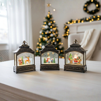 Светещ музикален фенер с Дядо Коледа и вихър от блясък