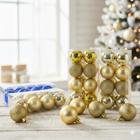 Коледни топки за украса 24 броя с кутия