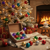 Празничен комплект от 12 бр. цветни топки в разнообразие от цветове и размери