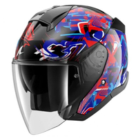 Каска за скутер SHARK SKWAL JET PRANZ Mat Black/Blue/Red