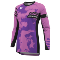 Дамско мотокрос джърси THOR LAUNCHMODE BLEACH BLACK/ORCHID