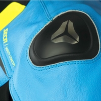 Кожено мото яке SECA HOOLIGAN BLUE/FLUO YELLOW