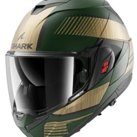 Модуларна каска SHARK OXO SIKTER Mat Green Chrome Gold