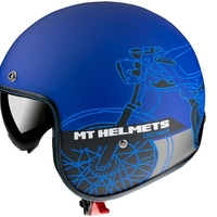 КАСКА ЗА СКУТЕР MT LE MANS 2 CAFE RACER MATT BLUE