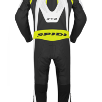 Кожен мото екип с гърбица SPIDI T-2 Neck Dps Airbag ACID GREEN/BLACK