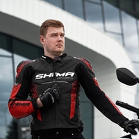 Кожено мото яке SHIMA STR 2.0 RED FLUO