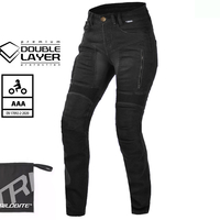 Дамски мото дънки TRILOBITE PARADO DOUBLELAYER SLIM FIT BLACK LEVEL 2
