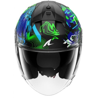 Каска за скутер SHARK SKWAL JET PRANZ Mat Black/Green/Blue