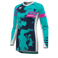 Дамско мотокрос джърси THOR LAUNCHMODE BLEACH WHITE/AQUA