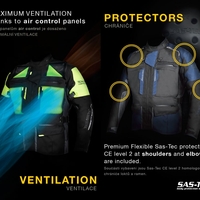 Дамско мото яке TRILOBITE 2091 Rideknow Tech-Air® BLACK/YELLOW FLUO