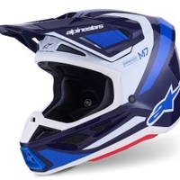 Мотокрос каска ALPINESTARS SM7 RISE BLUE/WHITE
