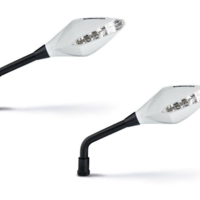 Огледала за мотор с вградени мигачи BARRACUDA RACE WHITE