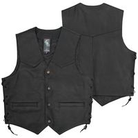 Кожен мото елек A-PRO WILD BLACK