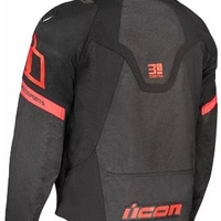 Кожено яке ICON Contra3™ HERO BLACK/RED