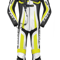 Кожен мото екип с гърбица SPIDI T-2 Neck Dps Airbag ACID GREEN/BLACK