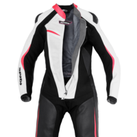 Дамски кожен мото екип SPIDI TRACK PERF PRO Black/Fuchsia