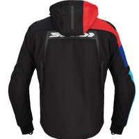 Текстилно мото яке SPIDI HOODIE WARRIOR H2OUT BLACK/RED/SKY BLUE