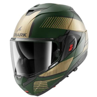 Модуларна каска SHARK OXO SIKTER Mat Green Chrome Gold