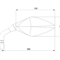 Огледала за мотор BARRACUDA RACE BLACK MATT