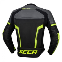 Кожено мото яке SECA HOOLIGAN TITANIUM/FLUO YELLOW