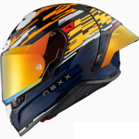 Каска NEXX X.R3R GLITCH RACER ORANGE BLUE