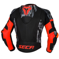 Кожено Мото яке SECA SRS II FLUO RED/CAMO