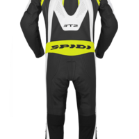 Кожен мото екип с гърбица SPIDI T-2 Neck Dps Airbag ACID GREEN/BLACK