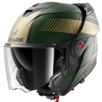 Модуларна каска SHARK OXO SIKTER Mat Green Chrome Gold