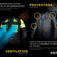 Дамско мото яке TRILOBITE 2091 Rideknow Tech-Air® BLACK/YELLOW FLUO