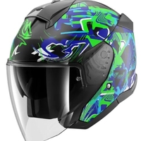 Каска за скутер SHARK SKWAL JET PRANZ Mat Black/Green/Blue