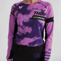 Дамско мотокрос джърси THOR LAUNCHMODE BLEACH BLACK/ORCHID