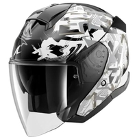 Каска за скутер SHARK SKWAL JET PRANZ Black/White/Gold