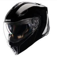 Отваряема каска ICON Threshold™ Solid Modular BLACK GLOSS