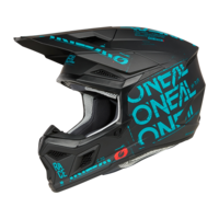 Мотокрос каска O'NEAL 3SERIES STATIC BLACK/TEAL V.25