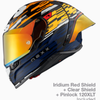 Каска NEXX X.R3R GLITCH RACER ORANGE BLUE