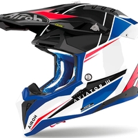 Мотокрос каска AIROH AVIATOR 3 Push Blue Red Gloss