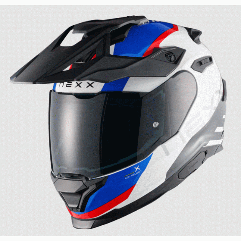 Адвенчър каска NEXX Y.TRAVL QUEST WHITE/BLUE/RED