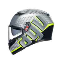 КАСКА  AGV K3 - FORTIFY GREY/BLACK/YELLOW FLUO