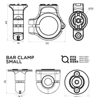 QUAD LOCK 360 Bar Clamp Base V2 - Small