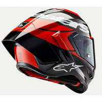 Каска ALPINESTARS Supertech R10 Team Black/Carb/Fluo Red/White