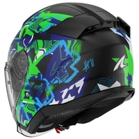 Каска за скутер SHARK SKWAL JET PRANZ Mat Black/Green/Blue