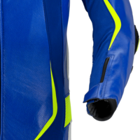 Кожен мото екип с гърбица SPIDI TRACK REPLICA EVO BLUE/YELLOW