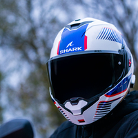 Модуларна каска SHARK OXO SIKTER White Chrome Blue