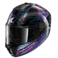 Каска SHARK SPARTAN RS CARBON REPTAIA BLACK/BLUE/PURPLE