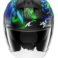 Каска за скутер SHARK SKWAL JET PRANZ Mat Black/Green/Blue