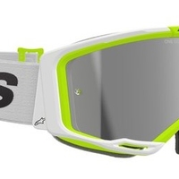 Мотокрос очила ALPINESTARS VISION 8 WORDMARK WHITE YLLW FLUO Mirror SILVER